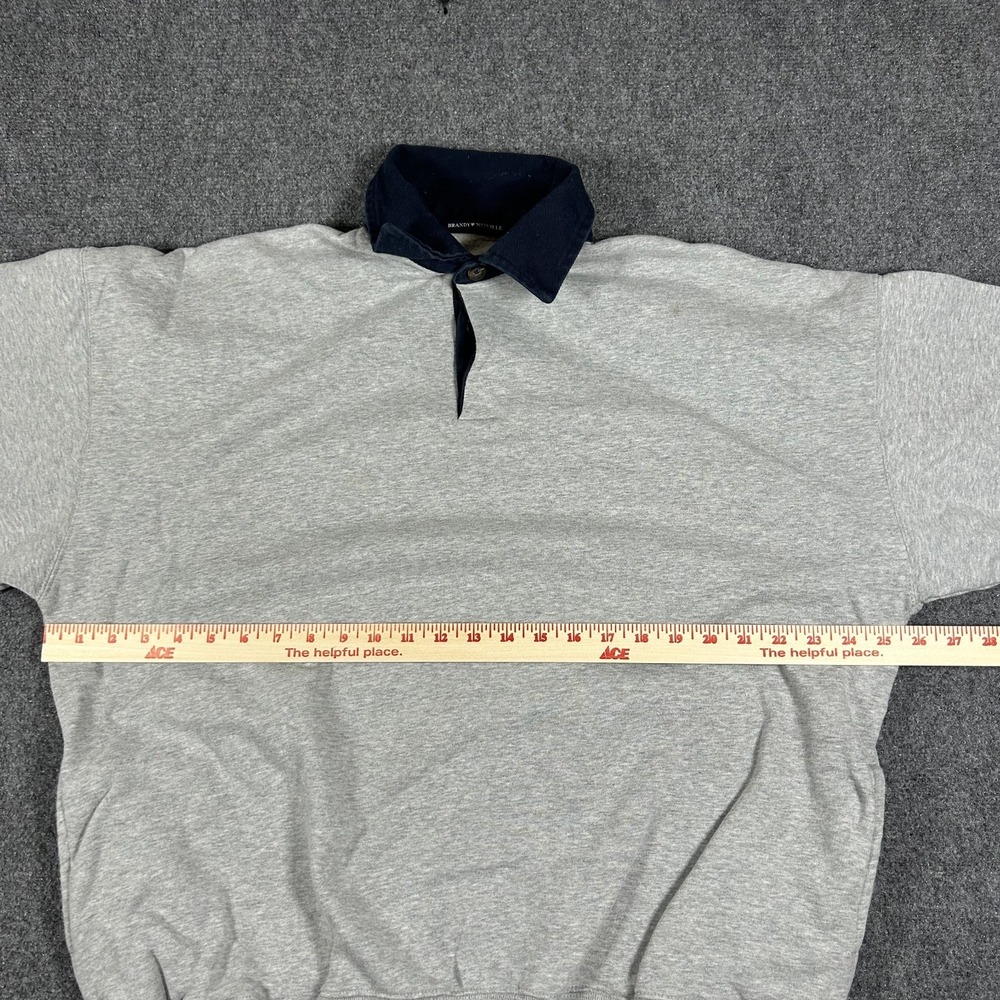 Brandy Melville Rugby Shirt Long Sleeve Collared Button Up Cream Sweater #2501 - Picture 8 of 11